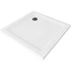 Kvadratinis dušo padėklas Mexen Flat Slim su sifonu, Baltas+Juodas, 100 x 100 cm