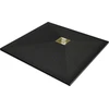 Kvadratinis dušo padėklas Mexen Stone+ su sifonu, 70 x 70 cm, Juodas+Gold