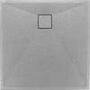 Kvadratinis granitinis dušo padėklas Deante Correo, Metallic pilkas, 90x90 cm