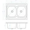 Plieninė virtuvinė plautuvė Kuchinox 60, SK6_320T, Inox Linen