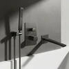 Potinkinis vonios maišytuvas su dušo komplektu Laveo Tores, Graphite
