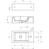 Praustuvas Deante Square Right, CGS_6U2R, Baltas