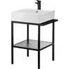 Praustuvas Deante Temisto su pastatoma konsole, 56.5x40 cm, CDTS6U4S, Baltas/Juodas