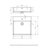 Praustuvas Deante Temisto su pastatoma konsole, 56.5x50 cm, CDTS6U5S, Baltas/Juodas