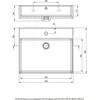 Praustuvas Deante Temisto su pastatoma konsole, 66.5x50 cm, CDTS6U6S, Baltas/Juodas