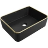 Praustuvas Mexen Catia 48 cm, Juodas matt/Gold edge