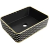 Praustuvas Mexen Catia 48 cm, Juodas matt/Gold pattern