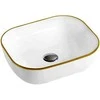 Praustuvas Mexen Mirabel, 50 cm, Baltas/Gold edge