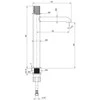 Praustuvo maišytuvas Deante Silia Hexa Tall BHS_F20K, Brushed steel