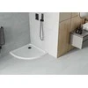 Pusapvalis dušo padėklas Mexen Flat Slim su sifonu, Baltas+Juodas, 90 x 90 cm