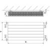 Radiatorius Mexen Line CL33, 400 x 2000 mm, 3163 W, šoninio pajungimo, baltas