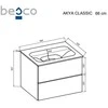 Spintelė Besco Akya Classic 66 cm su praustuvu ir klik-klak, Gun Metal glossy/Gun metal+Baltas