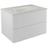 Spintelė Besco Akya Classic 76 cm su praustuvu ir klik-klak, Baltas glossy/Baltas glossy+Juodas matt