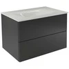 Spintelė Besco Akya Classic 76 cm su praustuvu ir klik-klak, Gun Metal glossy/Baltas glossy+Juodas matt