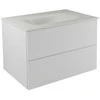 Spintelė Besco Akya Classic 76 cm su praustuvu ir klik-klak, Baltas glossy/Baltas matt+Baltas