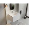 Spintelė Besco Akya Classic 76 cm su praustuvu ir klik-klak, Baltas glossy/Baltas glossy+Chrome