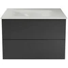 Spintelė Besco Akya Classic 76 cm su praustuvu ir klik-klak, Gun Metal glossy/Baltas glossy+Baltas