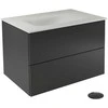 Spintelė Besco Akya Classic 76 cm su praustuvu ir klik-klak, Gun Metal glossy/Baltas matt+Juodas matt