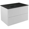 Spintelė Besco Akya Classic 76 cm su praustuvu ir klik-klak, Baltas glossy/Gun metal+Baltas
