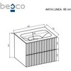 Spintelė Besco Akya Linea 66 cm su praustuvu ir klik-klak, Gun Metal matt/Baltas matt+Baltas