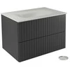 Spintelė Besco Akya Linea 66 cm su praustuvu ir klik-klak, Gun Metal matt/Baltas matt+Chrome