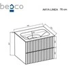 Spintelė Besco Akya Linea 76 cm su praustuvu ir klik-klak, Gun Metal matt/Baltas matt+Chrome
