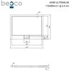 Stačiakampis dušo padėklas Besco Axim UltraSlim Stone Effect New, 110 x 90 x 4,5 cm