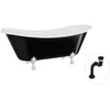 Vonia Besco Amelia B&amp;W 190, Juodas/Baltas+Chrome, su sifonu Klik-klak Juodas