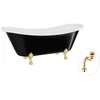 Vonia Besco Amelia B&amp;W 190, Juodas/Baltas+Gold, su sifonu Klik-klak Gold