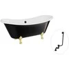 Vonia Besco Amelia B&amp;W 190, Juodas/Baltas+Gold, su sifonu su persipylimu Klik-klak Juodas