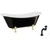 Vonia Besco Amelia B&amp;W 190, Juodas/Baltas+Gold, su sifonu Klik-klak Juodas