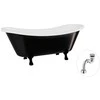 Vonia Besco Amelia B&amp;W 190, Juodas/Baltas+Juodas, su sifonu Klik-klak Chrome