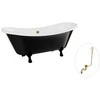 Vonia Besco Amelia B&amp;W 190, Juodas/Baltas+Juodas, su sifonu su persipylimu Klik-klak Gold