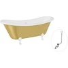 Vonia Besco Amelia Glam 190, Gold+Baltas, su sifonu su persipylimu Klik-klak Chrome
