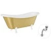 Vonia Besco Amelia Glam 190, Gold+Baltas, su sifonu Klik-klak Chrome