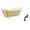 Vonia Besco Amelia Glam 190, Gold+Chrome, su sifonu Klik-klak Juodas