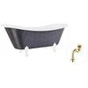 Vonia Besco Amelia Glam 190, Graphite+Baltas, su sifonu Klik-klak Gold