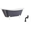 Vonia Besco Amelia Glam 190, Graphite+Baltas, su sifonu Klik-klak Juodas