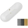 Vonia Besco Amelia Glam 190, Graphite+Baltas, su sifonu su persipylimu Klik-klak Gold