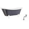 Vonia Besco Amelia Glam 190, Graphite+Baltas, su sifonu Klik-klak Chrome
