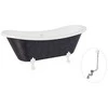 Vonia Besco Amelia Glam 190, Graphite+Baltas, su sifonu su persipylimu Klik-klak Chrome