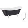 Vonia Besco Amelia Glam 190, Graphite+Chrome, su sifonu su persipylimu Klik-klak Chrome