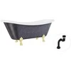 Vonia Besco Amelia Glam 190, Graphite+Gold, su sifonu Klik-klak Juodas
