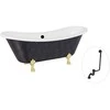 Vonia Besco Amelia Glam 190, Graphite+Gold, su sifonu su persipylimu Klik-klak Juodas