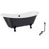Vonia Besco Amelia Glam 190, Graphite+Juodas, su sifonu su persipylimu Klik-klak Juodas