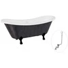 Vonia Besco Amelia Glam 190, Graphite+Juodas, su sifonu su persipylimu Klik-klak Chrome