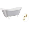 Vonia Besco Amelia Glam 190, Sidabrinis+Baltas, su sifonu Klik-klak Gold