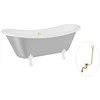 Vonia Besco Amelia Glam 190, Sidabrinis+Baltas, su sifonu su persipylimu Klik-klak Gold