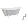 Vonia Besco Amelia Glam 190, Sidabrinis+Baltas, su sifonu Klik-klak Chrome