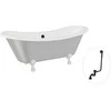 Vonia Besco Amelia Glam 190, Sidabrinis+Chrome, su sifonu su persipylimu Klik-klak Juodas